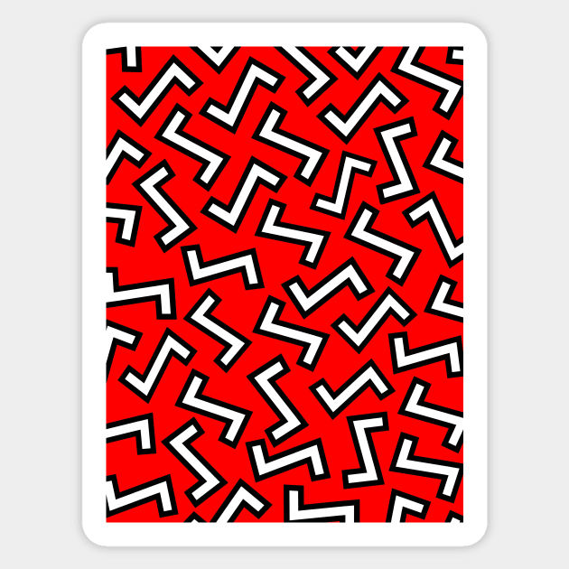 RED 1980 Retro Pattern Sticker by SartorisArt1